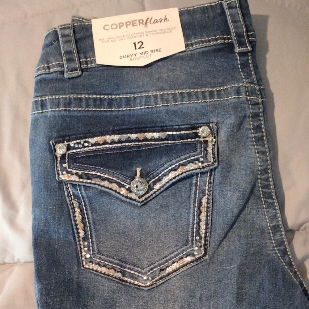 Copperflash Women's Boot Cut Jeans - Classic Blue 31 Inseam